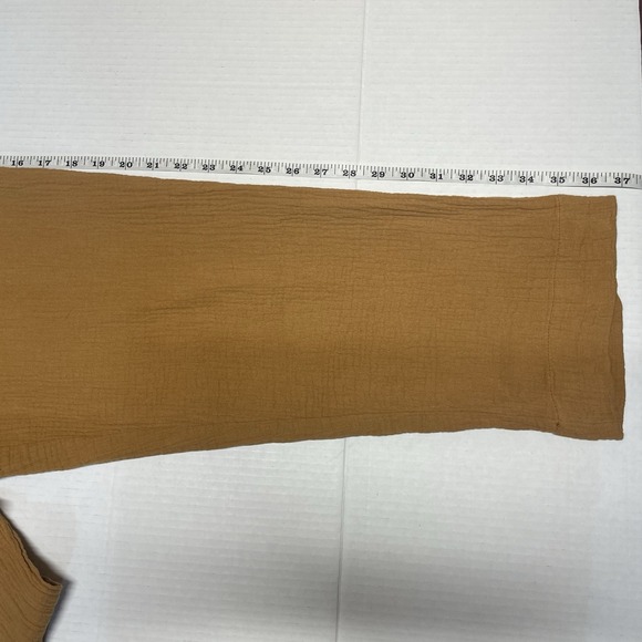 Women's Wishlist Camel Pull On Crop Muslin Wide Leg Cotton Pants Size Small - Picture 10 of 12